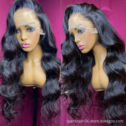 Wholesale Virgin Brazilian Body Wave Pre Plucked Swiss Transparent Lace 13X6 Hd Human Hair 13X4 Lace Frontal Wig